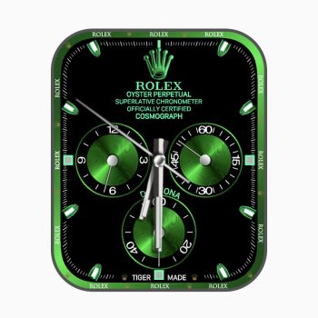 劳力士ROLEX绿色黑底三盘.clock