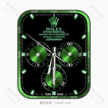 劳力士ROLEX绿色黑底三盘.clock