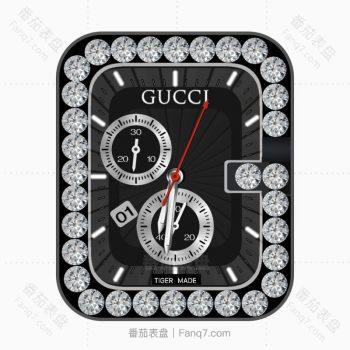 GUCCI古驰黑色镶钻外边表盘.clock