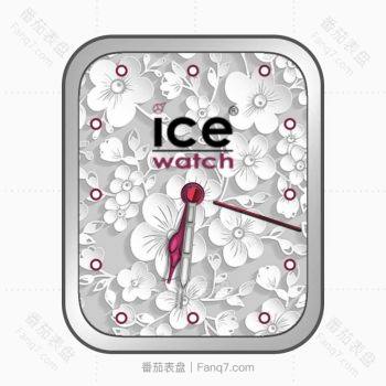 Icewatch艾施白色花朵表盘.clock