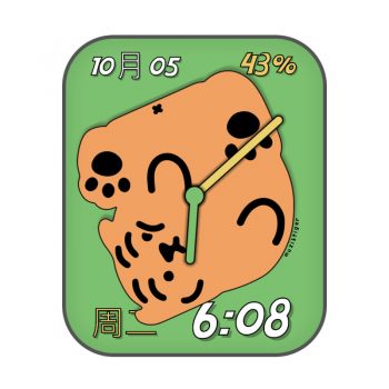 muziktiger小老虎伸展虎绿色背景动态表盘.clock
