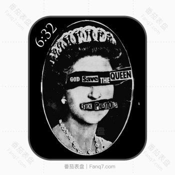 MiyaGodSaveTheQueenBlack英国女皇黑色表盘.clock