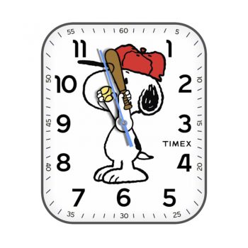 Snoopy史努比卡通可爱棒球简约白底表盘.Clock