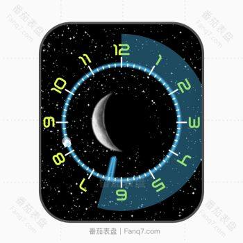 月球星空黑色时空动态表盘.clock