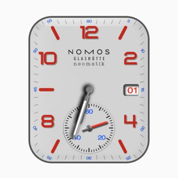 Nomos诺莫斯珍珠灰红色罗马数字刻度表盘.clock
