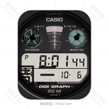 CASIO卡西欧 DIGI GRAPH 50M复古电台信号None 130表盘.clock