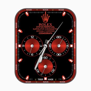 劳力士ROLEX红色黑底三盘.clock