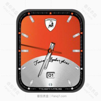 兰博基尼LAMBORGHINI橘红表盘.clock