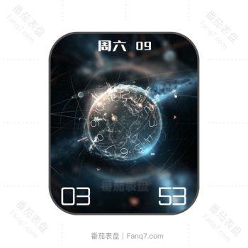 Earth by Carmen数字地球旋转动态表盘.clock