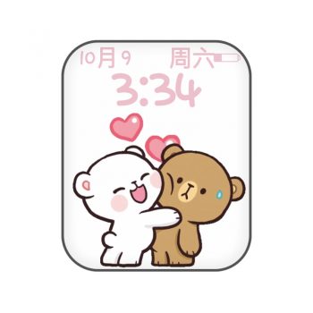 可爱情侣熊撒娇表盘.clock