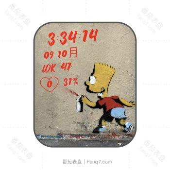 Bart Simpson-巴特·辛普森油画卡通动漫表盘.clock