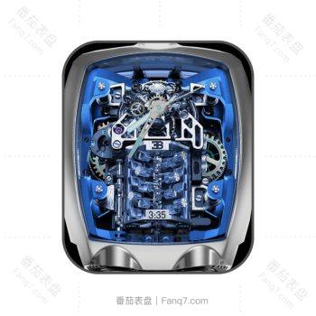 Bugatti relog布加迪蓝色动态机械表盘.clock