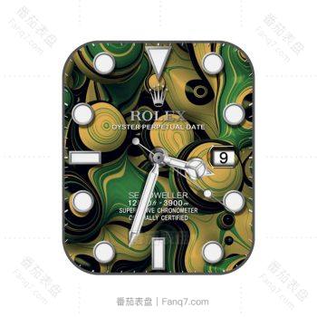 劳力士ROLEX绿色迷彩树洞表盘.clock