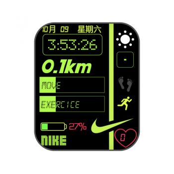 耐克nike黑绿运动表盘.clock