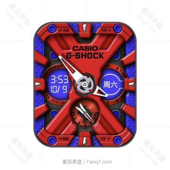 卡西欧CASIOG红蓝机械表盘.clock