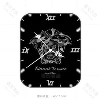 范思哲Versace黑底白色大logo表盘.clock