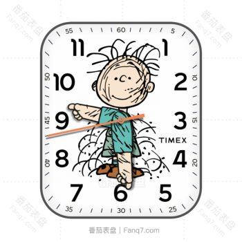 天美时TIMEX史努比动漫卡通插画Pig-Pen人物表盘.clock