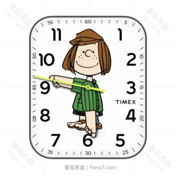 天美时TIMEX史努比动漫卡通插画Peppermint-Patty人物表盘.clock