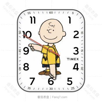 天美时TIMEX史努比动漫卡通插画Charlie光头仔表盘.clock
