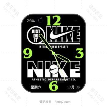 Just doit耐克nike黑绿logo表盘.clock