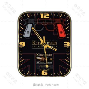 Kingsman王牌特工黑色手枪表盘.clock