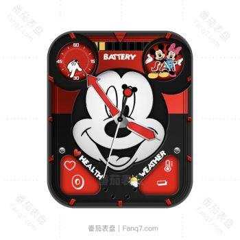 迪士尼disney卡通米奇黑红表盘.clock