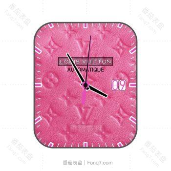 LOUIS VUITTON路易斯威登粉色印花表盘.clock