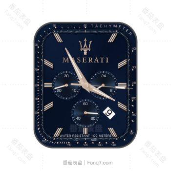 玛莎拉蒂Maserati高级蓝简约表盘.clock