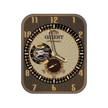 Orient东方双狮炫奶咖色机械表盘.clock