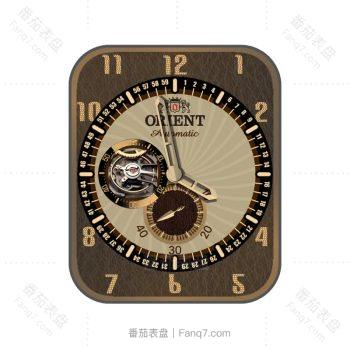 Orient东方双狮炫奶咖色机械表盘.clock