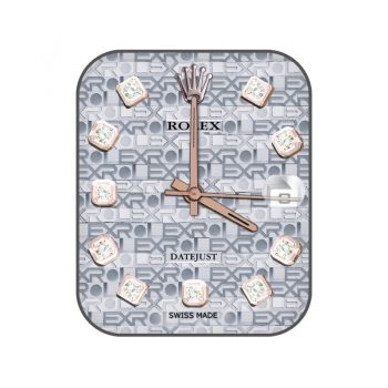 劳力士ROLEX白金浮雕rolex印花镶钻表盘.clock