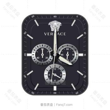 范思哲Versace黑色三盘表盘.clock