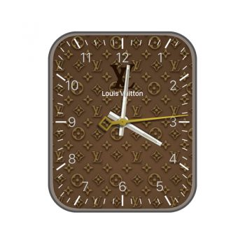LOUIS VUITTON路易斯威登棕色浮雕印花logo表盘.clock