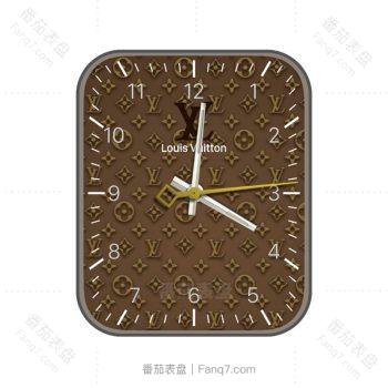 LOUIS VUITTON路易斯威登棕色浮雕印花logo表盘.clock