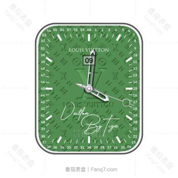 LOUIS VUITTON路易斯威登绿色浮雕印花logo表盘.clock