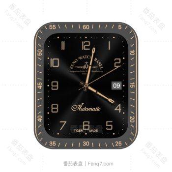 ZenoWatch芝诺黑色金简约表盘.clock