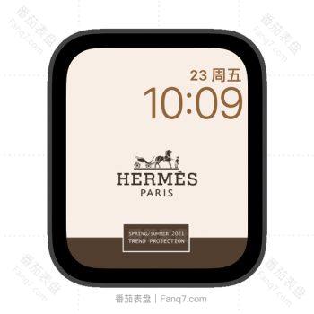 Hermes爱马仕米棕色经典LOGO苹果手表系统图片壁纸表盘.watchface