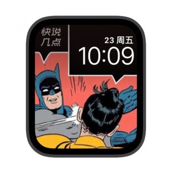 蝙蝠侠打脸快说几点了插画苹果手表系统图片壁纸表盘.watchface