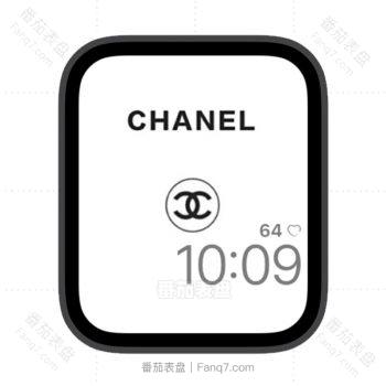 CHANEL香奈儿黑白经典LOGO苹果iwatch系统图片壁纸表盘.watchface