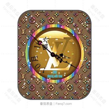 Colorful LOUIS VUITTON路易斯威登彩色logo印花表盘.clock