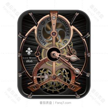 LOUIS VUITTON路易斯威登棕色机械动态表盘.clock