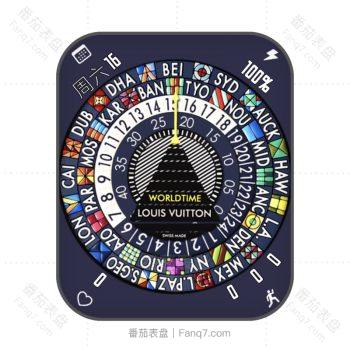 LOUIS VUITTON路易斯威登蓝色几何图形简约表盘.clock
