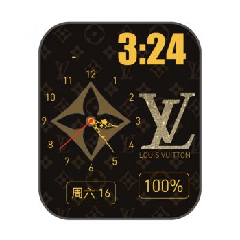 LOUIS VUITTON路易斯威登深棕印花表盘.clock