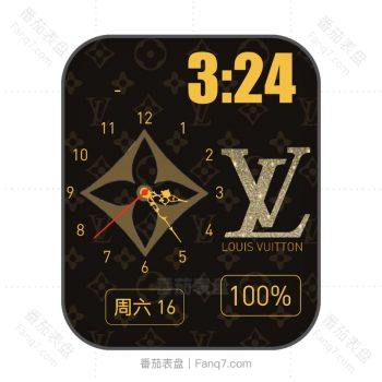 LOUIS VUITTON路易斯威登深棕印花表盘.clock