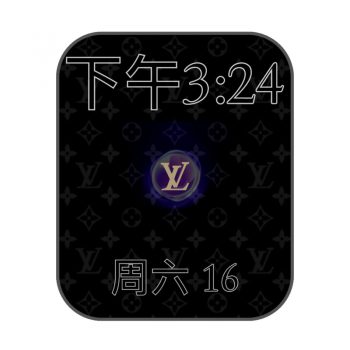 LOUIS VUITTON路易斯威登黑色印花表盘.clock