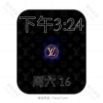 LOUIS VUITTON路易斯威登黑色印花表盘.clock