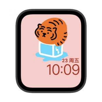 muziktiger蹲蹲冰块小老虎苹果iwatch壁纸表盘.watchface