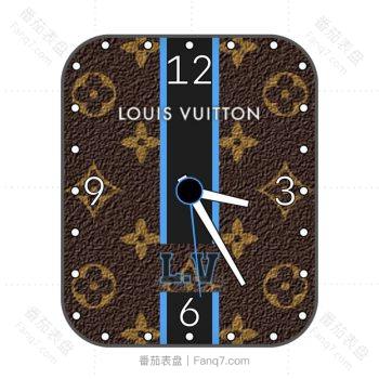 LOUIS VUITTON路易斯威登皮纹棕色logo表盘.clock