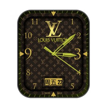 LOUIS VUITTON路易斯威登棕色logo小印花表盘.clock
