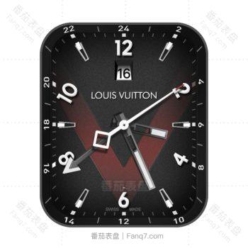 LOUIS VUITTON路易斯威登磨砂黑红色v表盘.clock